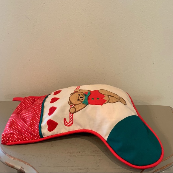 VTG Casita Craft Teddy Bear Christmas Stocking - Picture 4 of 7